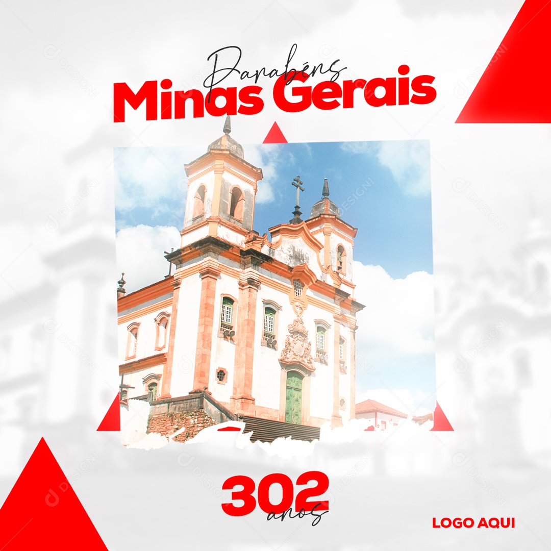 Parabéns Minas Gerais 302 Anos Social Media PSD Editável