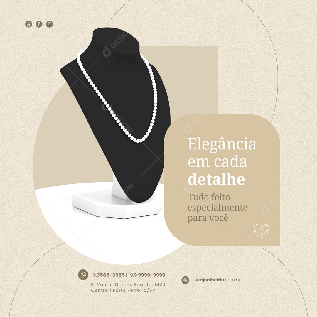 Elegância em Cada Detalhe Joalheria Social Media PSD Editável