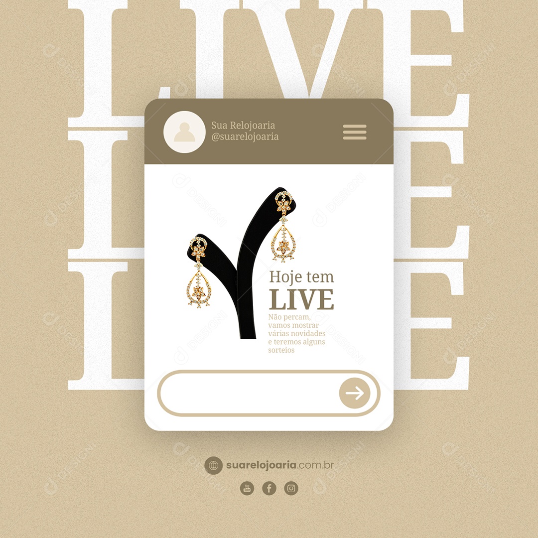 Hoje tem Live Joalheria Social Media PSD Editável
