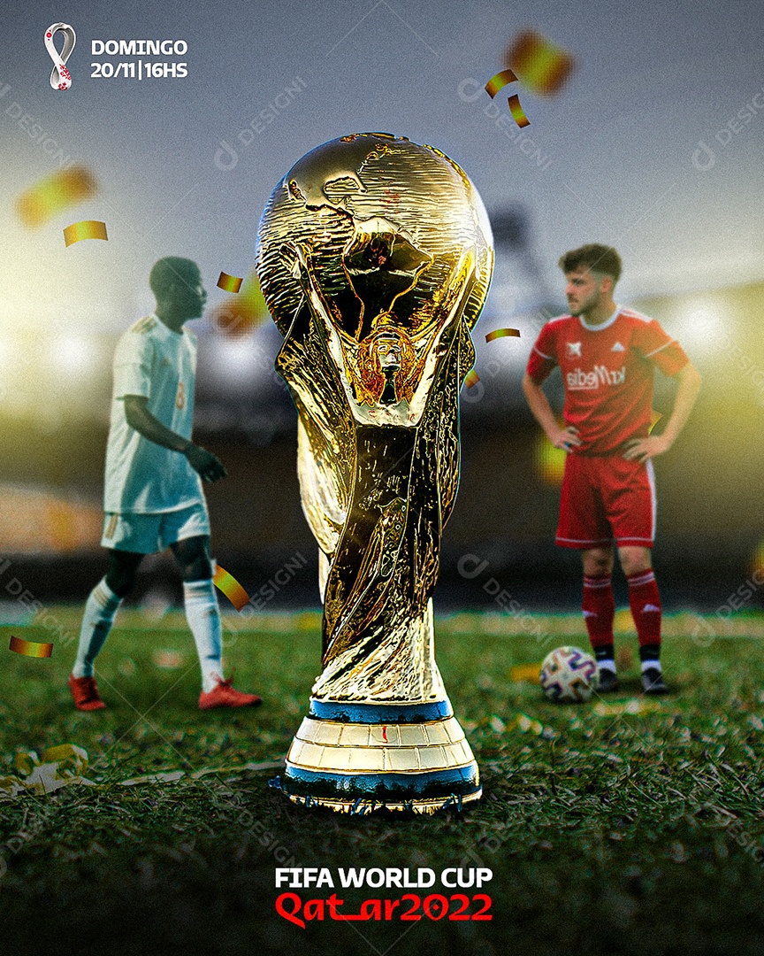 Taça da Copa do Mundo Fifa World Cup Social Media PSD Editável