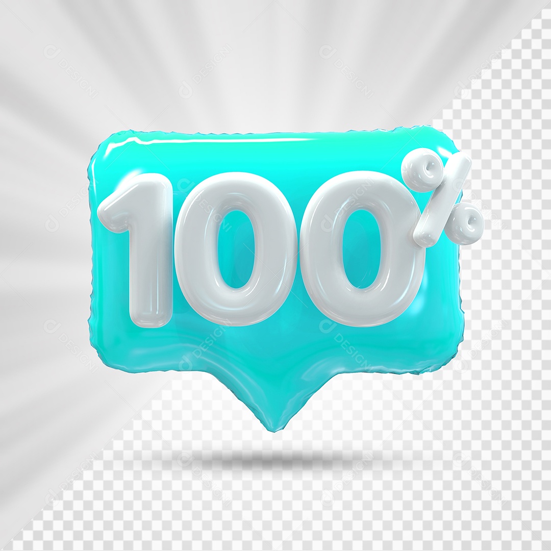 Caixa de Desconto Número 3D 100% Azul Marinho Elemento Para Composição PSD