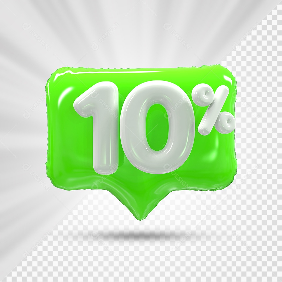 Caixa de Desconto Número 3D 30% Verde Elemento Para Composição PSD