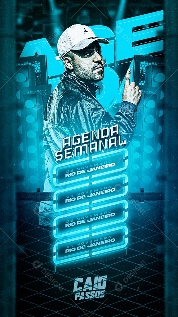 Story Agenda Semanal Caio Passo Flyer Social Media PSD Editável