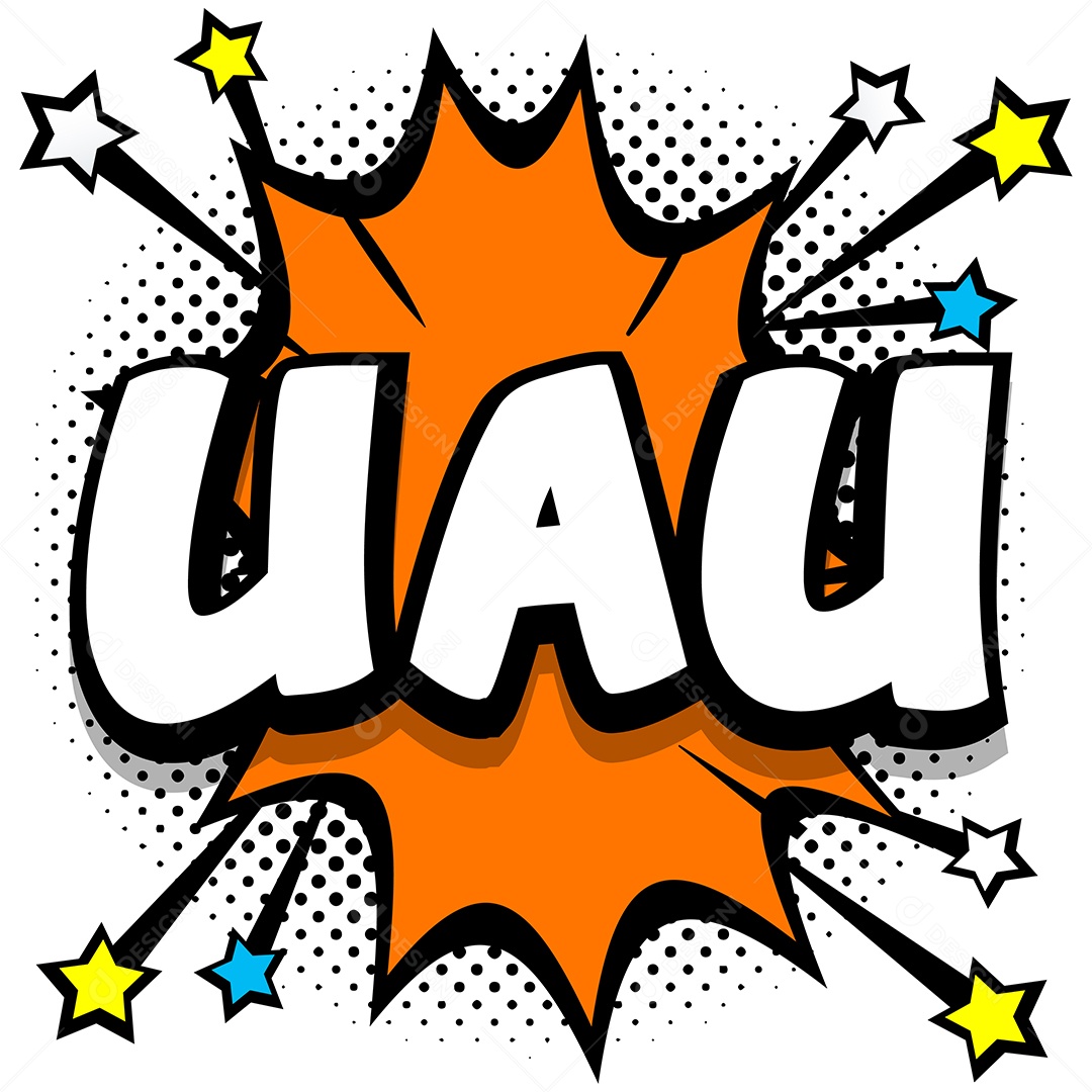 Quadrinhos Bolhas de Fala Livro Uau Laranja Vetor EPS