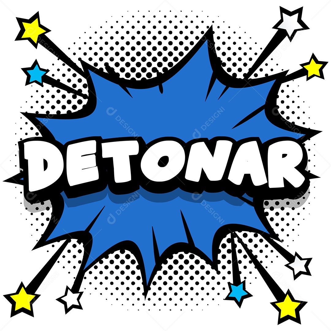 Quadrinhos Bolhas de Fala Livro Detonar Azul Vetor EPS