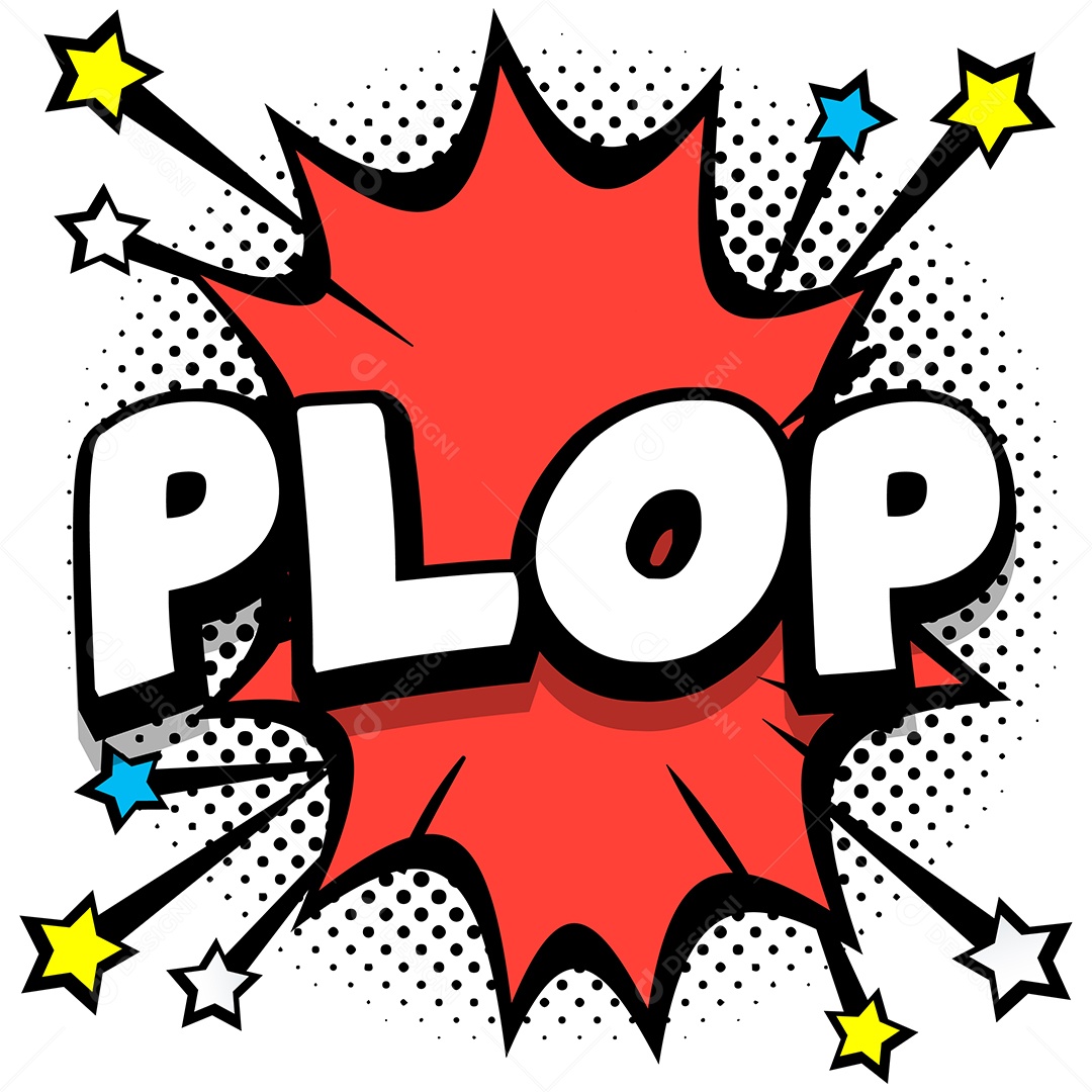 Quadrinhos Bolhas de Fala Livro Plop Vermelho Vetor EPS