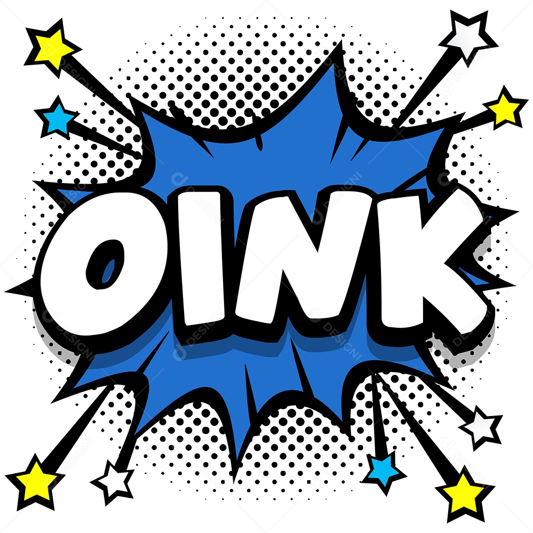 Quadrinhos Bolhas de Fala Livro Oink Azul Vetor EPS