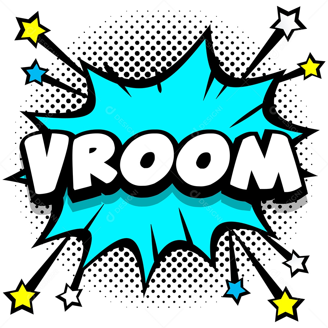 Quadrinhos Bolhas de Fala Livro Vroom Azul Vetor EPS