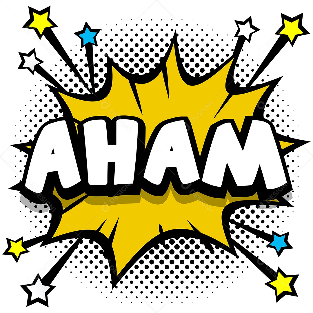 Quadrinhos Bolhas de Fala Livro Aham Amarelo Vetor EPS