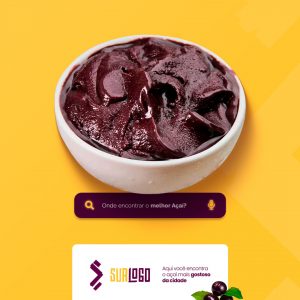 Onde Encontrar o Melhor Açaí? Açaiteria Social Media PSD Editável