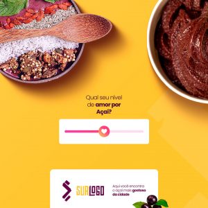 Qual o Seu Nível de Amor por Açaí? Açaiteria Social Media PSD Editável