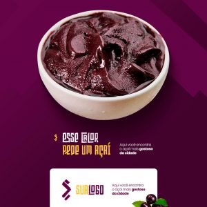 Esse Calor pede um Açai Açaiteria Social Media PSD Editável
