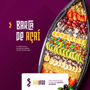 A Melhor Barca de Açaí da Cidade! Açaiteria Social Media PSD Editável