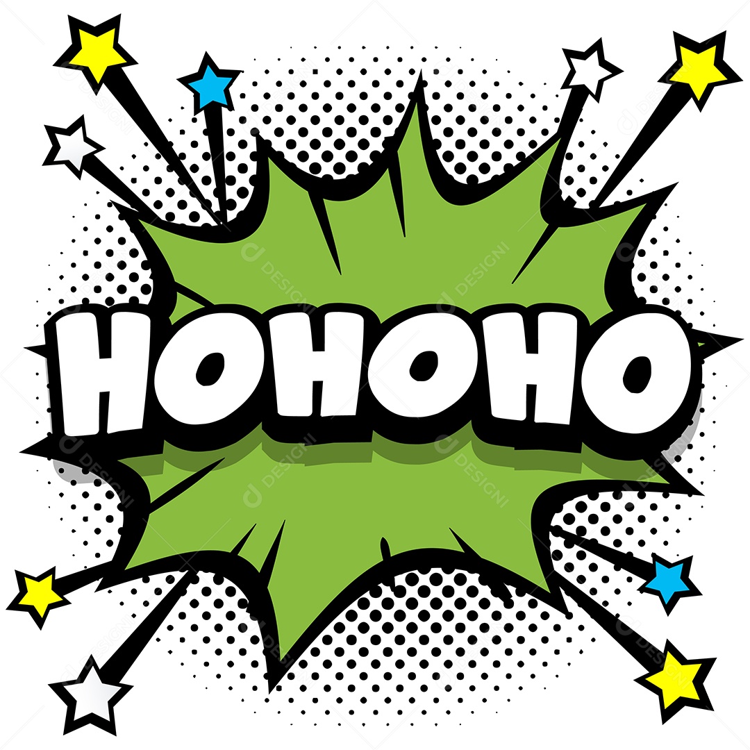 Quadrinhos Bolhas de Fala Livro Hohoho Verde Vetor EPS