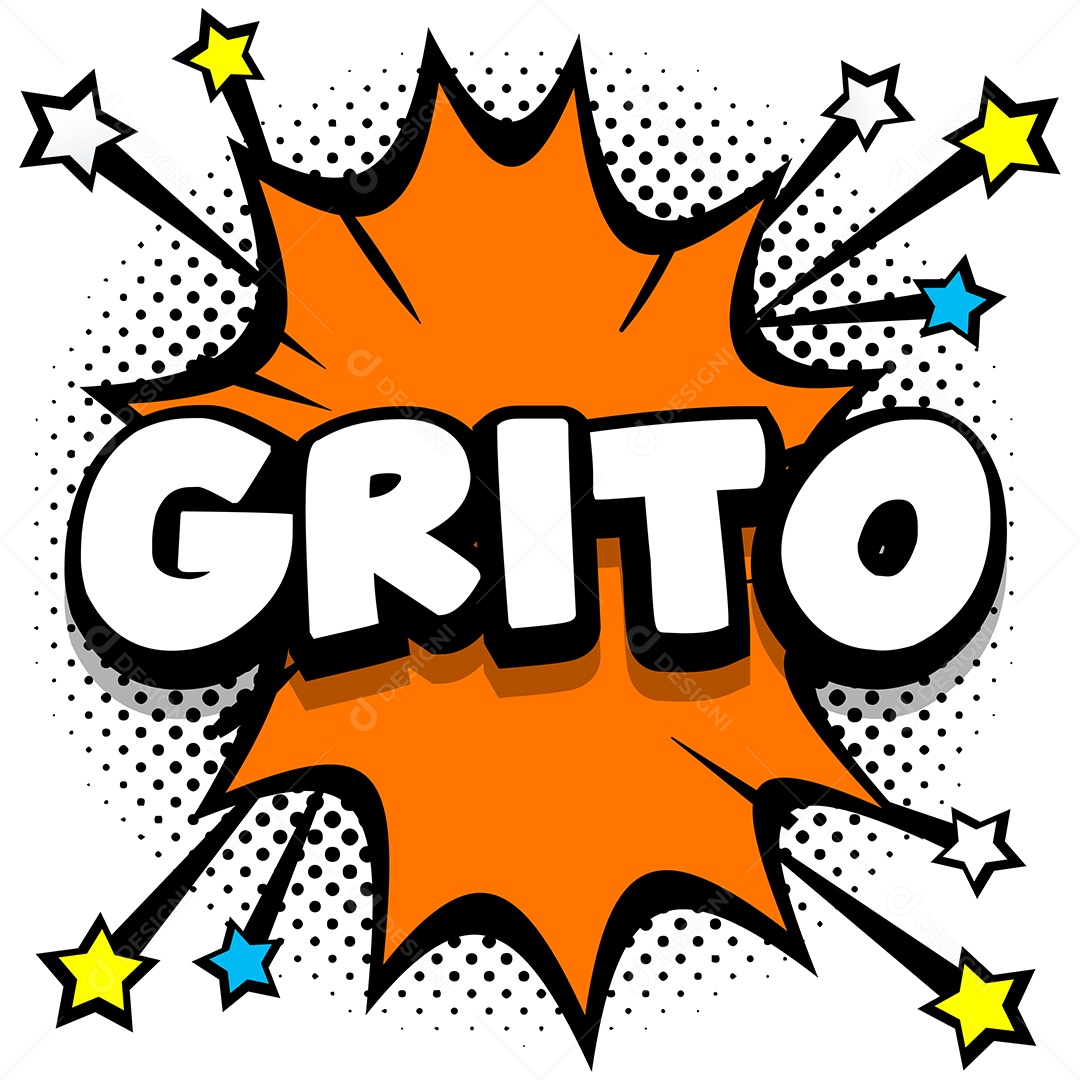 Quadrinhos Bolhas de Fala Livro Grito Laranja Vetor EPS