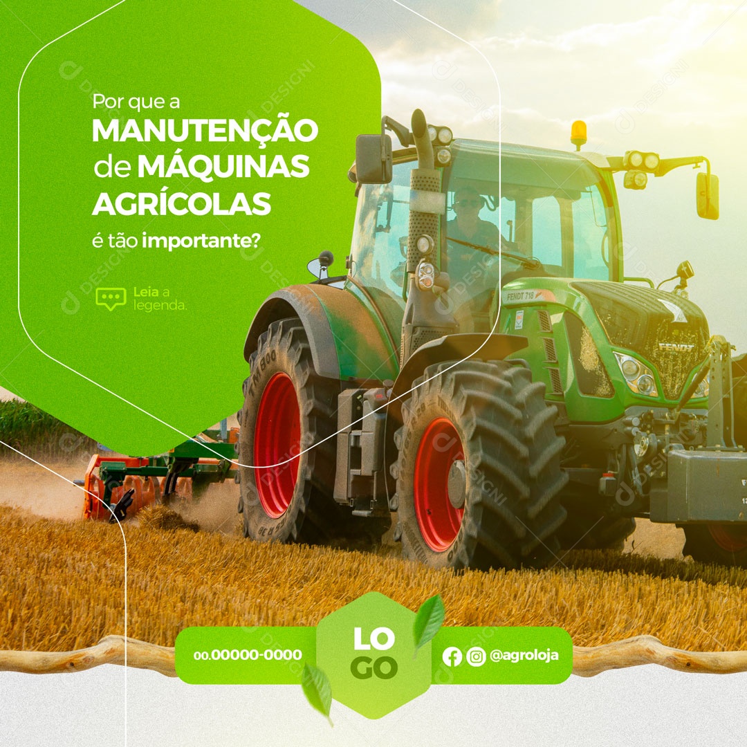 Por que a Manutenção de Máquinas Agrícolas é tão Importante? Agronegócio Social Media PSD Editável