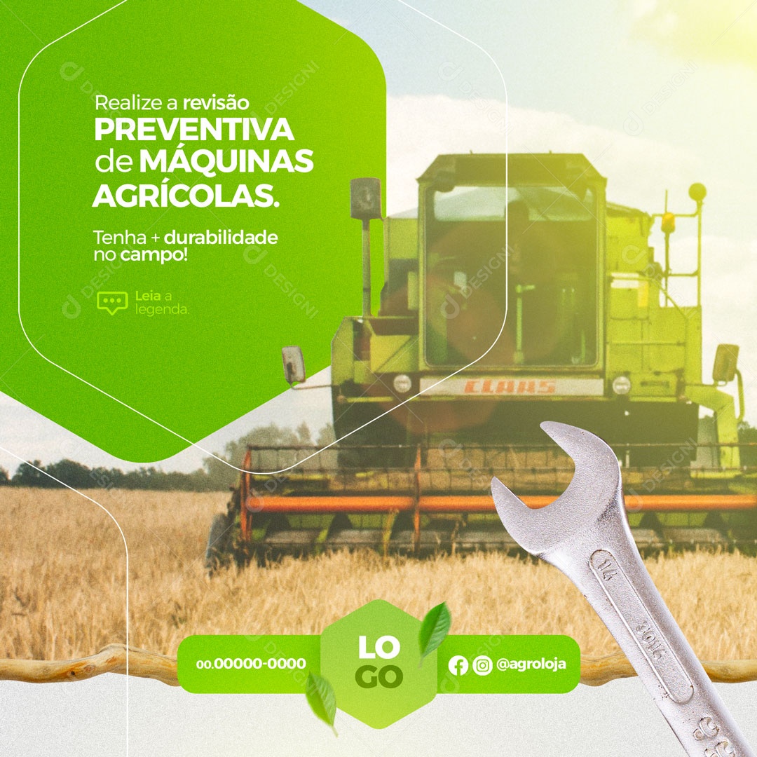 Realize a Revisão Preventiva de Máquinas e Implementos Agrícolas Agronegócio Social Media PSD Editável