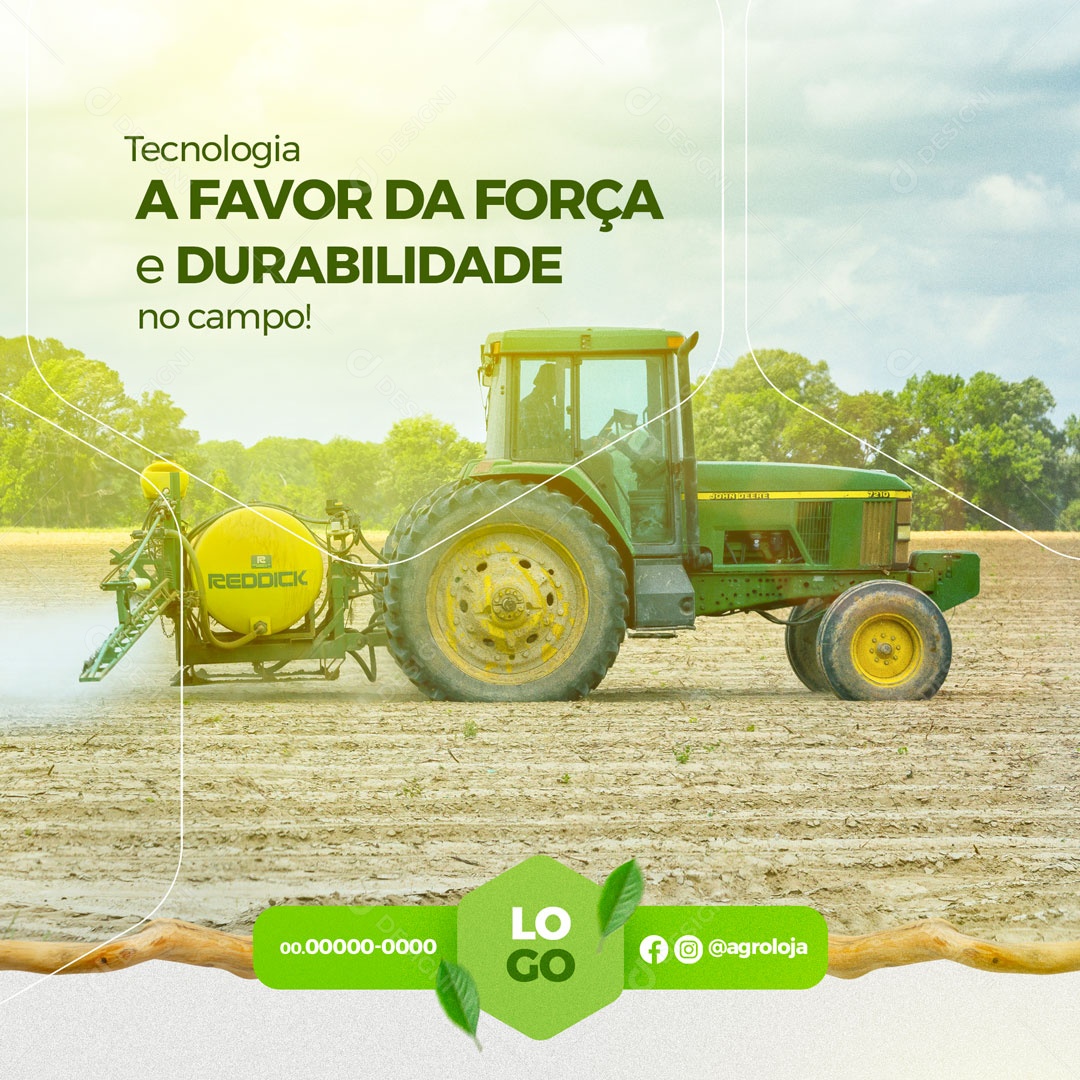 Máquinas e Implementos Agrícolas Agronegócio Social Media PSD Editável