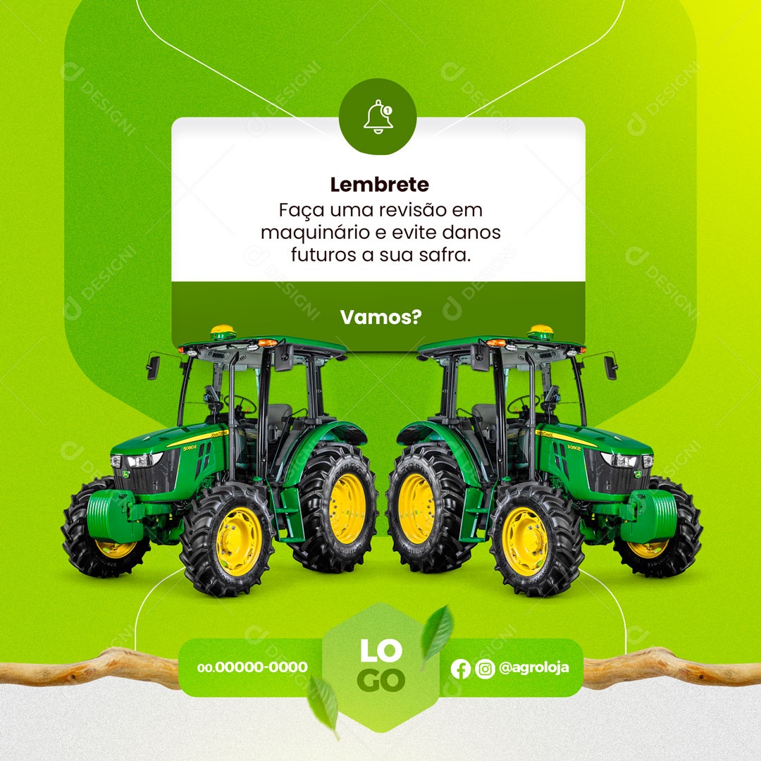 Máquinas e Implementos Agrícolas Agronegócio Social Media PSD Editável