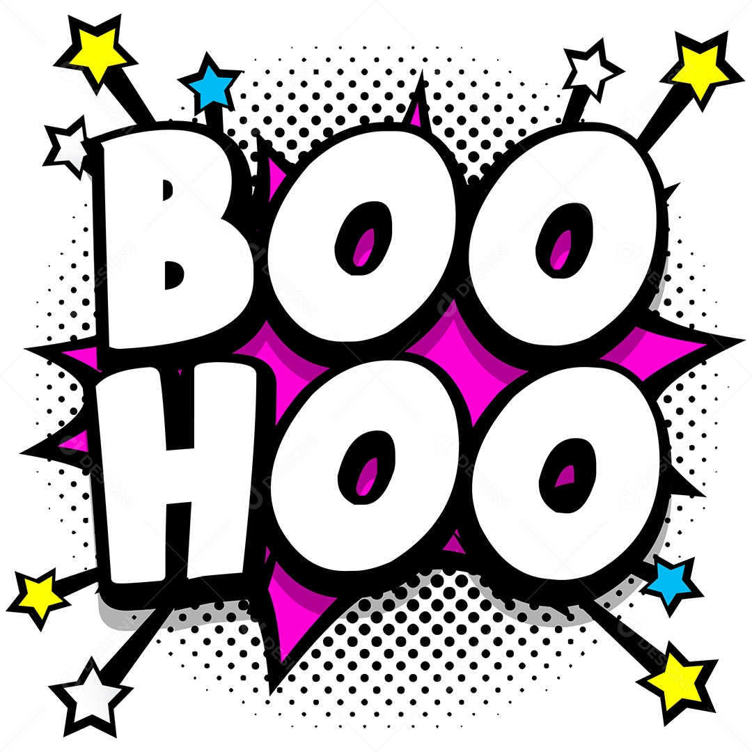 Quadrinhos Bolhas de Fala Livro Boo Hoo Vetor EPS
