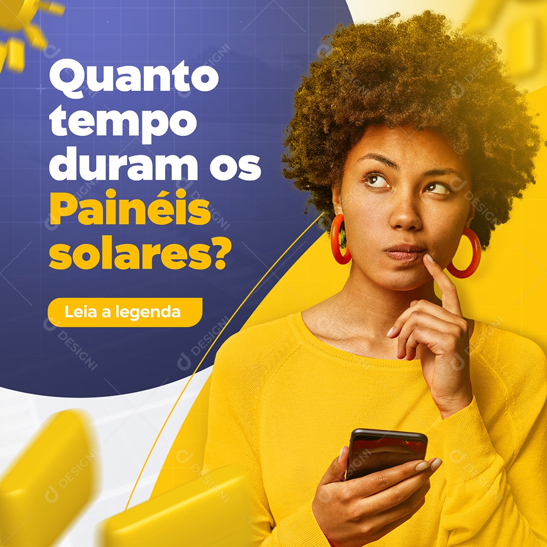 Energia Solar Quanto Tempo Duram os Painéis Solares Social Media PSD Editável