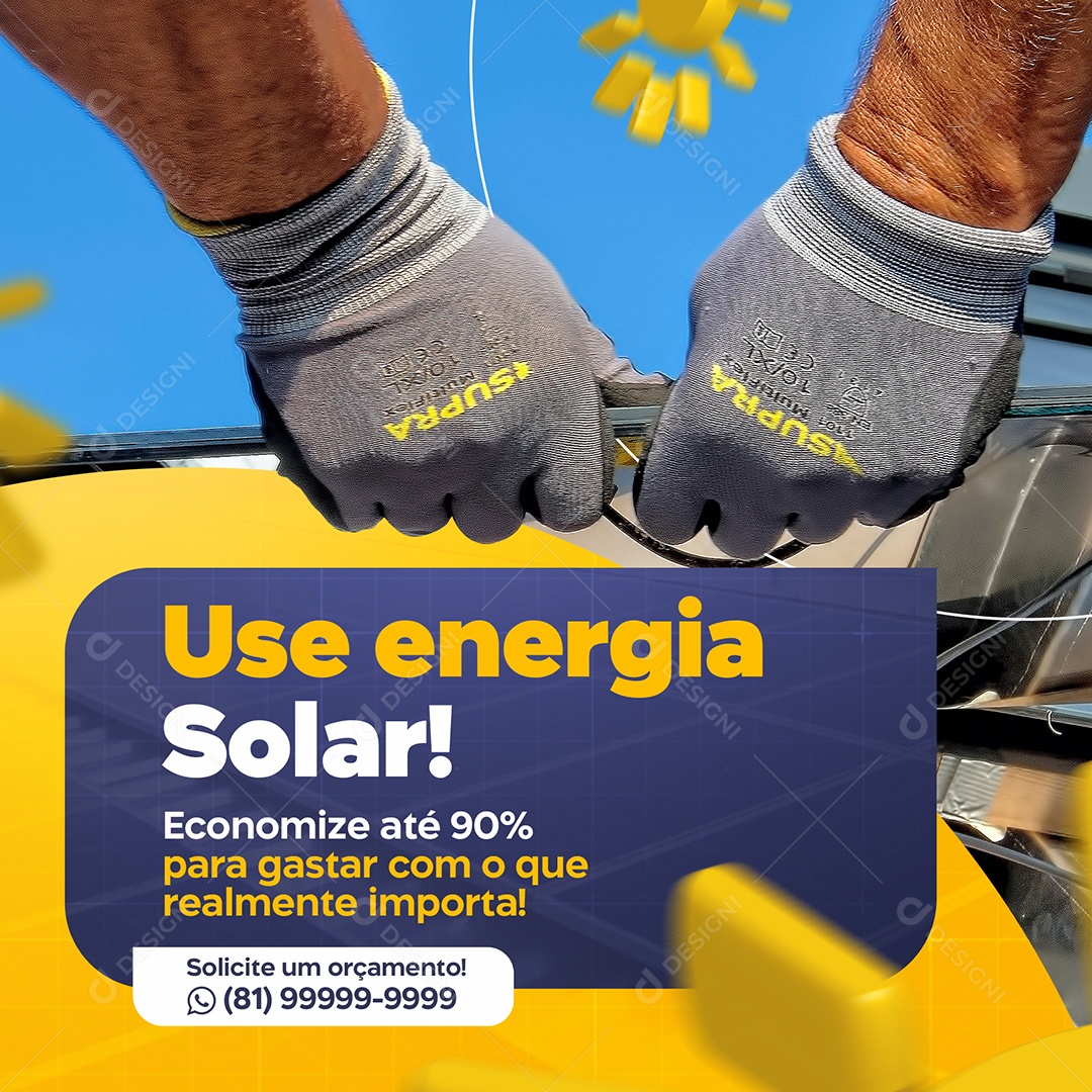 Use Energia Solar Social Media PSD Editável