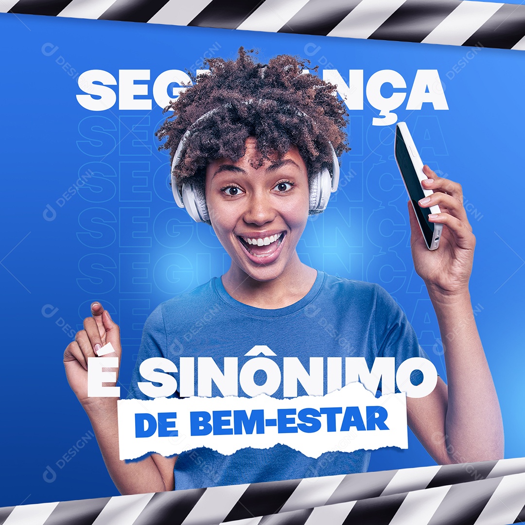 Segurança é Sinônimo de Bem Estar Segurança Eletrônica Social Media PSD Editável