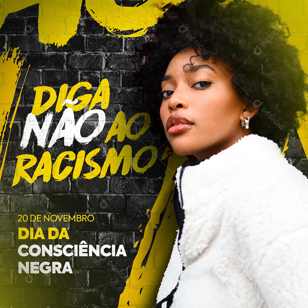 Diga Não ao Racismo Dia da Consciência Negra Social Media PSD Editável