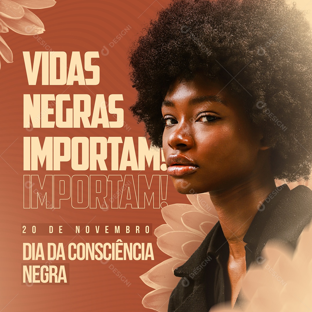 Vidas Negras Importam Dia da Consciência Negra Social Media PSD Editável