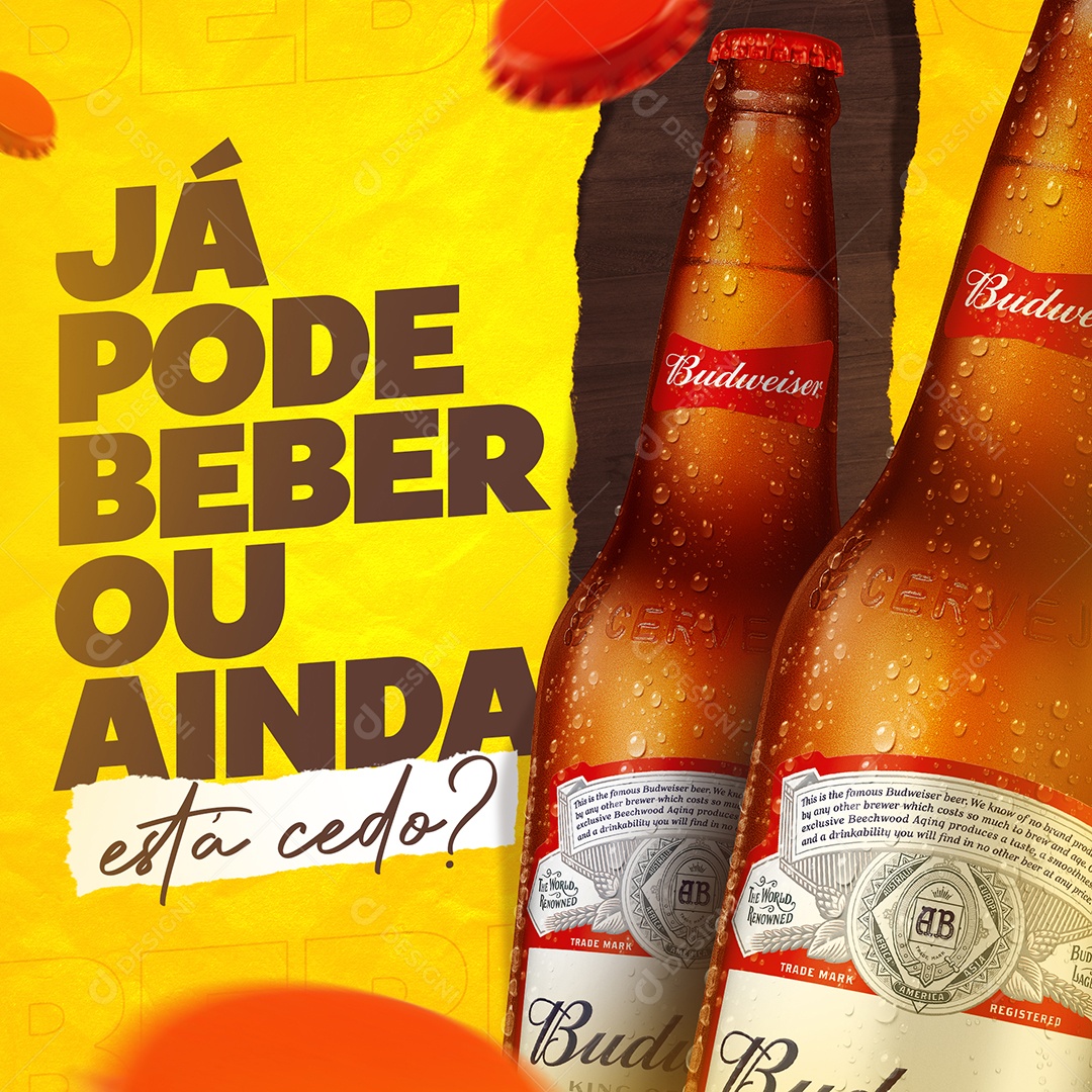 Já Pode Beber ou Ainda Está Cedo Cervejaria Social Media PSD Editável