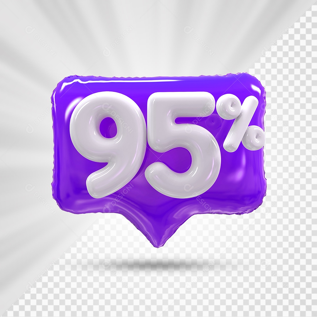 Discount Box Number 3D 95% Purple Element For Composition PSD