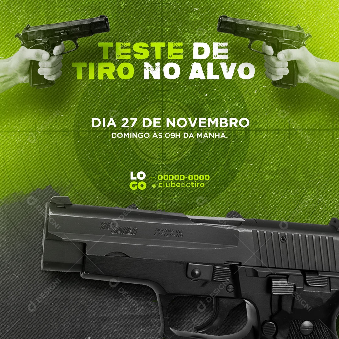 Teste de Tiro no Alvo Clube de Tiro Social Media PSD Editável