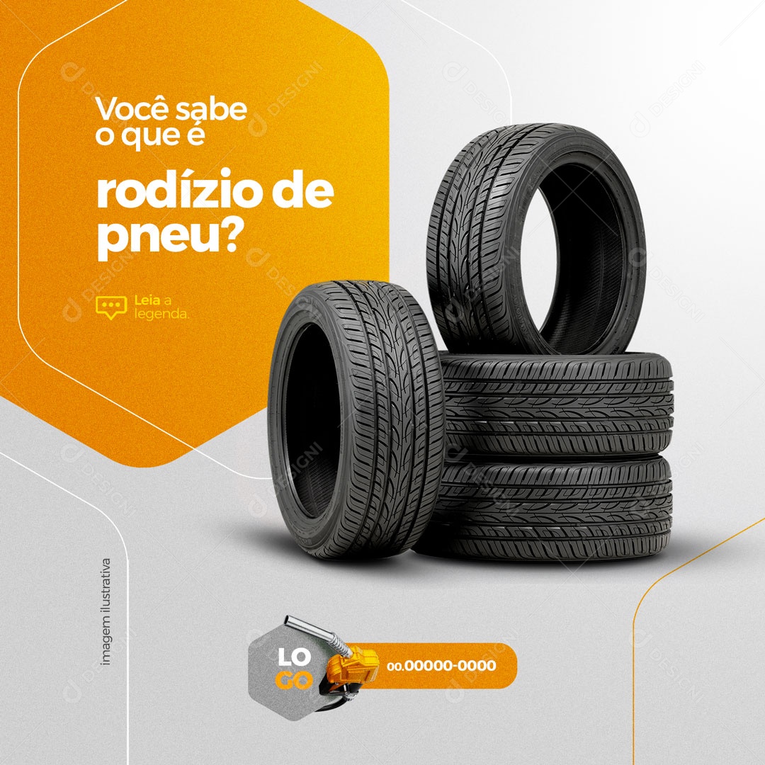 Você Sabe o que é Rodízio de Pneu? Posto de Combustível Social Media PSD Editável
