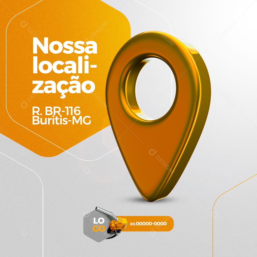 Localização Endereço Posto de Combustível Social Media PSD Editável