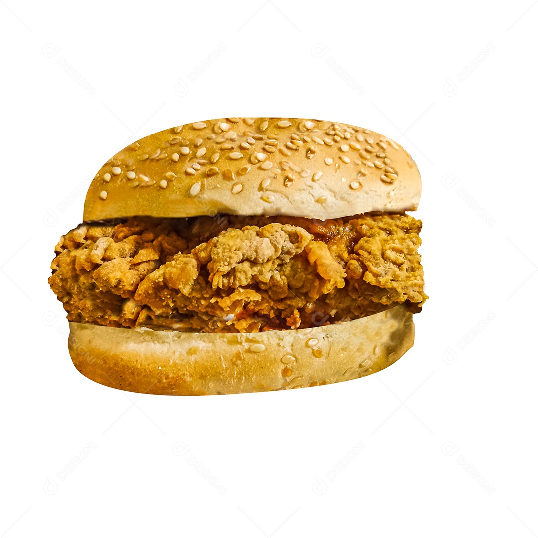 Hambúrguer saboroso sobre fundo branco