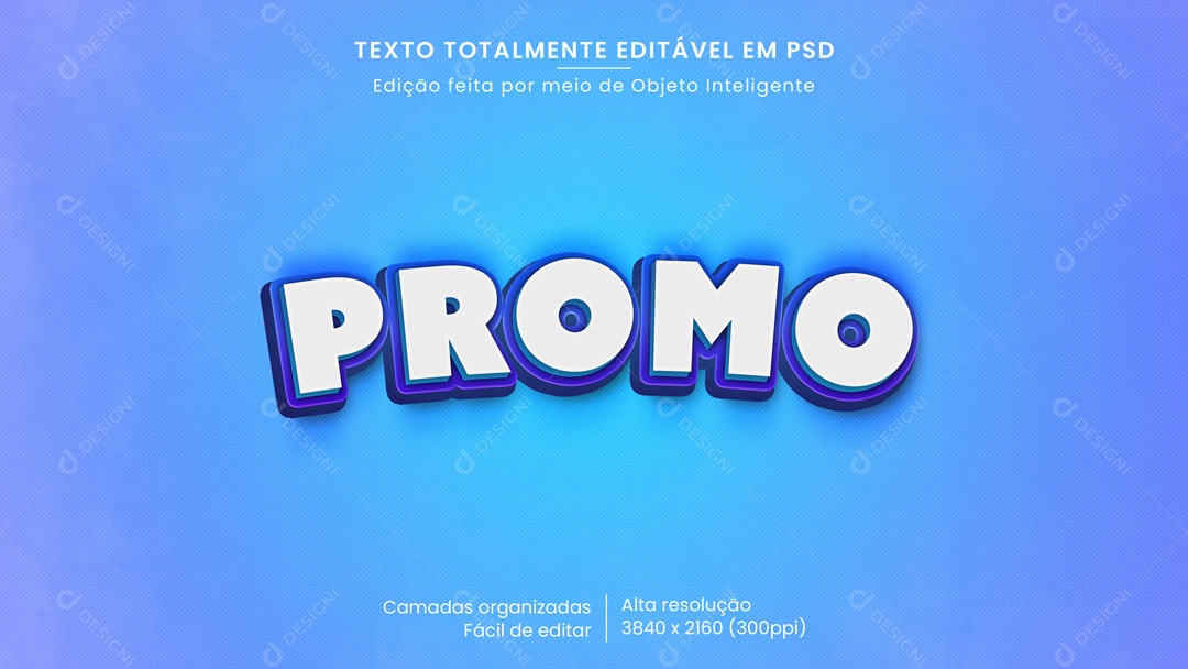 Efeito de Texto 3D Promo PSD Editável