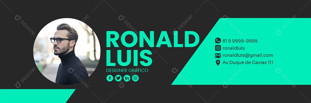 Assinatura de E-mail Designer Gráfico PSD Editável