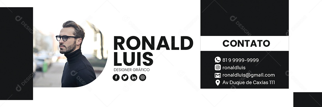 Assinatura de E-mail Designer Gráfico PSD Editável