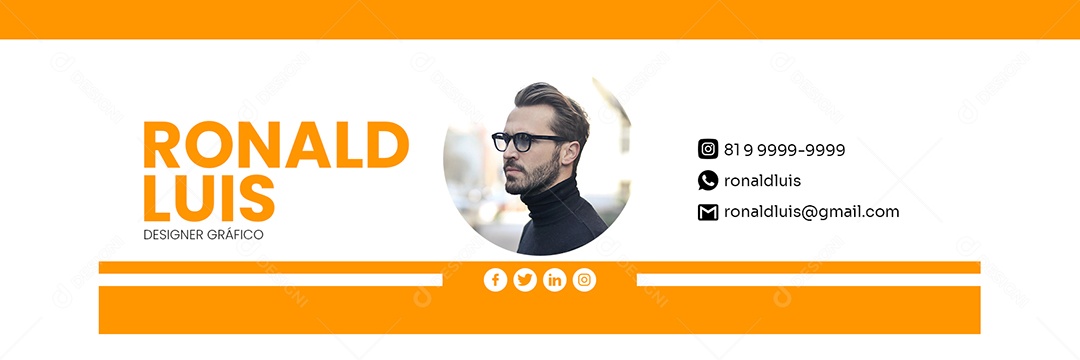 Assinatura de E-mail Designer Gráfico PSD Editável