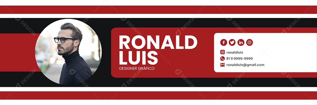 Assinatura de E-mail Designer Gráfico PSD Editável