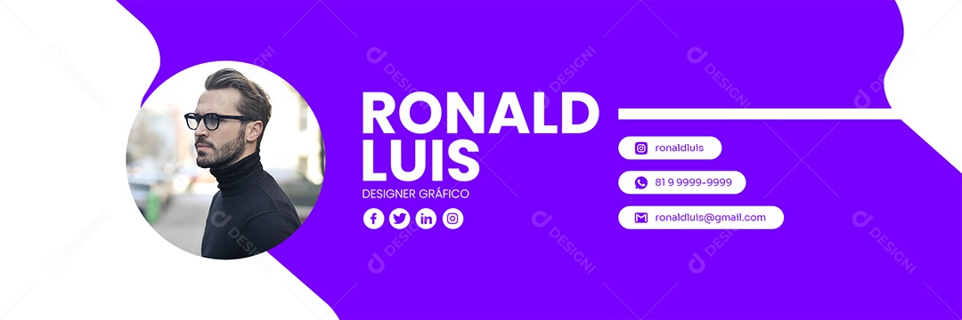 Assinatura de E-mail Diretor de Arte PSD Editável