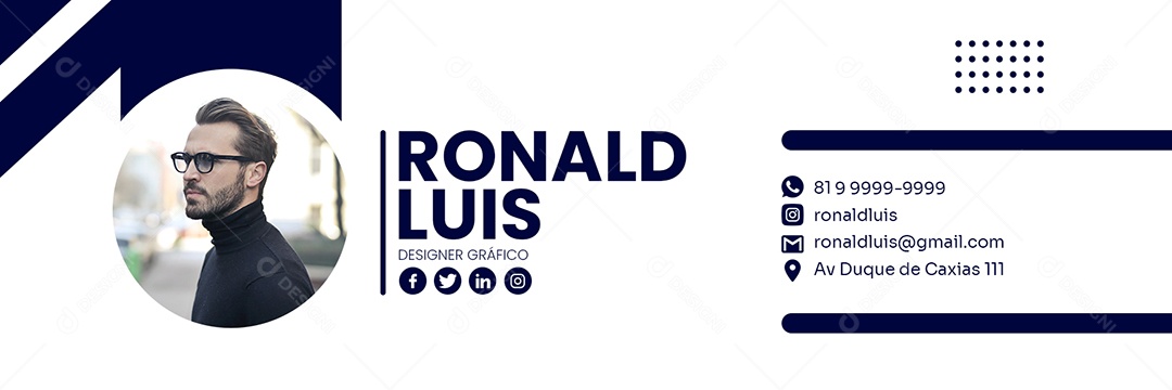 Assinatura de E-mail Designer Gráfico PSD Editável