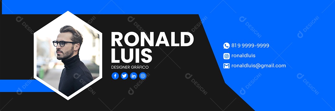 Assinatura de E-mail Designer Gráfico PSD Editável