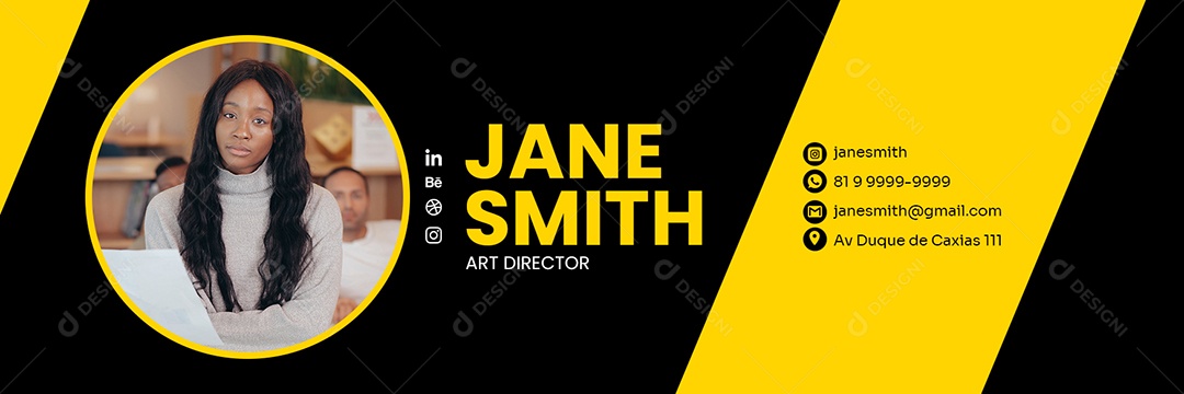 Assinatura de E-mail Diretor de Arte PSD Editável