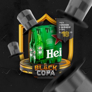 Black da Copa Pack Heineken 6 Garrafas 355 ML Cervejaria Social Media PSD Editável
