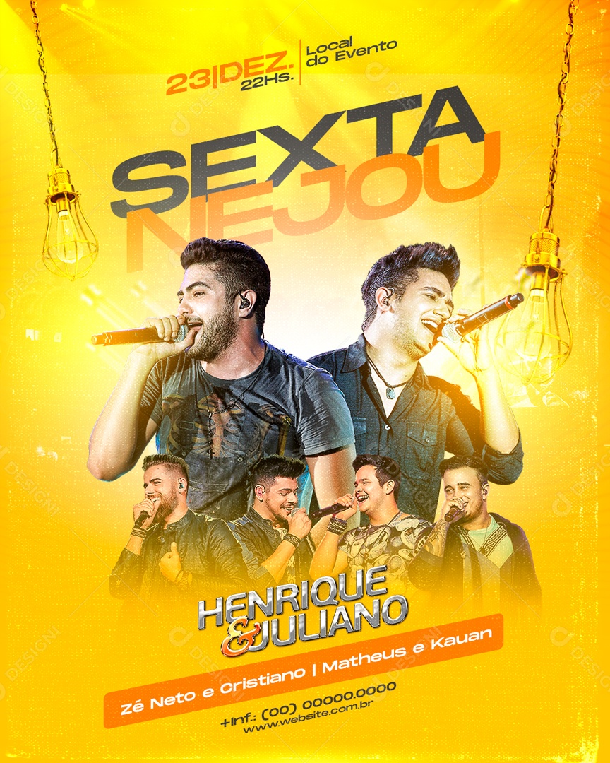 Social Media Show Henrique e Juliano e Convidados PSD Editável