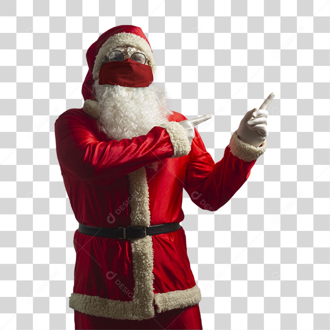 Homem Vestido de Papai Noel PNG Transparente