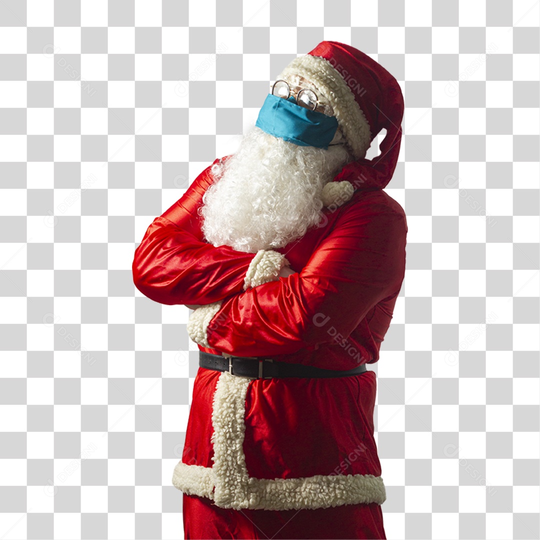 Homem Vestido de Papai Noel PNG Transparente