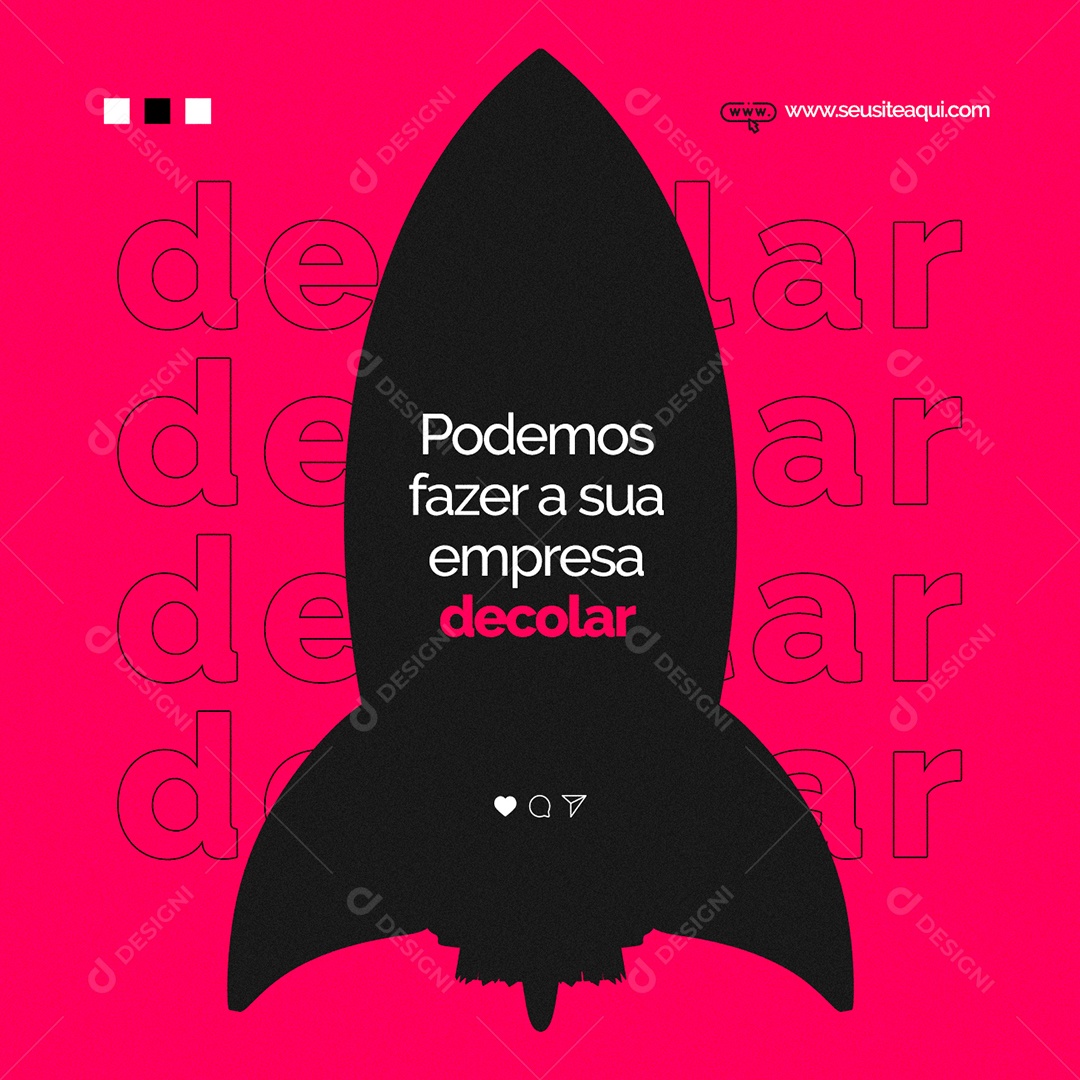 Podemos Fazer a Sua Empresa Decolar Marketing Digital Social Media PSD Editável