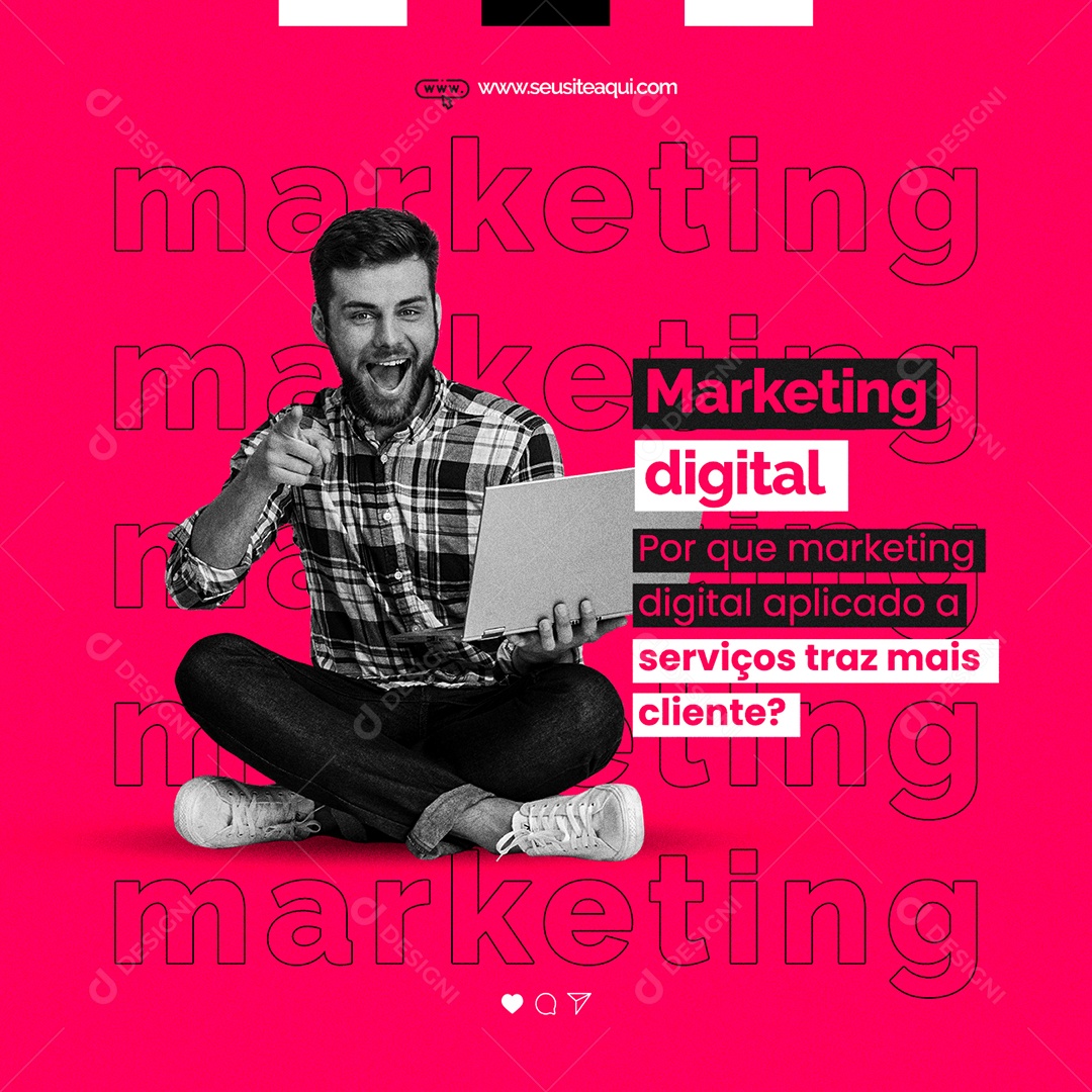 Serviços Traz mais Cliente Marketing Digital Social Media PSD Editável